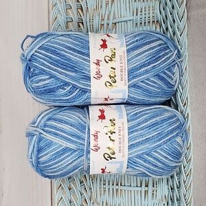 Wendy Peter Pan Blue Variegated Double Knit Baby Yarn